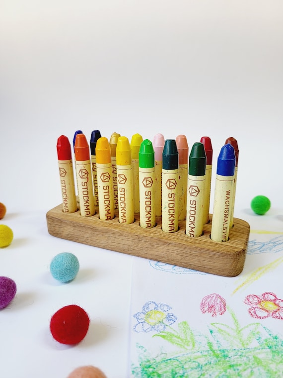 Pencil Holder for Stabilo Pencils Wooden Crayon Holder Gift for