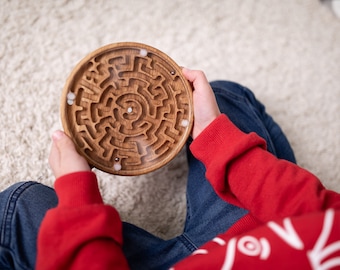 Birthday gift Double-Sided Wooden Labyrinth Maze Game for Kids Educational Toy Montessori Fine Motor Skills personalized Gift for s