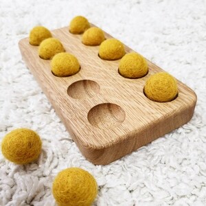 Montessori Wooden 10 Ten Board Ten Frame Oak Double-sided Math ...