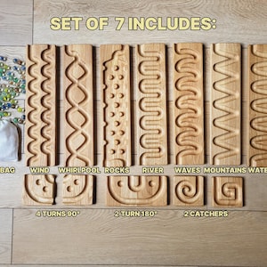 Gift for kids wooden marble run race marble machine winding track set wooden ball run child marble maze roller track birthday Birthday gift