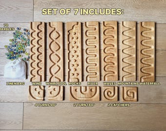 Regalo para niños, pista de carreras de canicas de madera, máquina de canicas, pista sinuosa, juego de carreras de bolas de madera, laberinto de canicas para niños, pista de rodillos, cumpleaños, regalo de cumpleaños