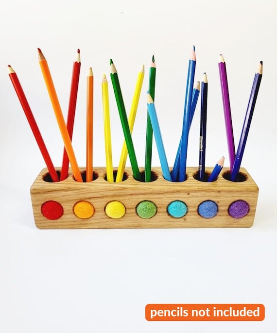 Christmas gift Wooden pencil holder Unique kids gift Montessori Waldorf art  gift desk organizer school supplies storage accessories