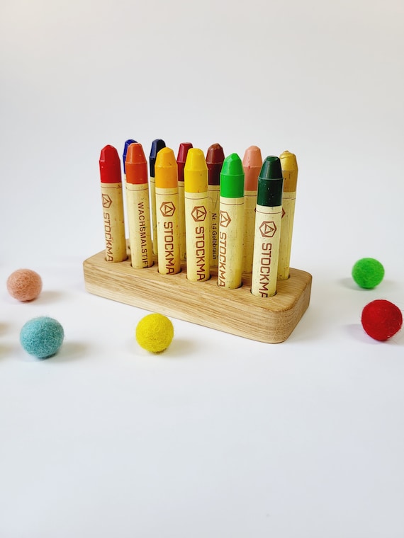 Stockmar Rectangular Crayon Holder for 12 Sticks Desk Organization