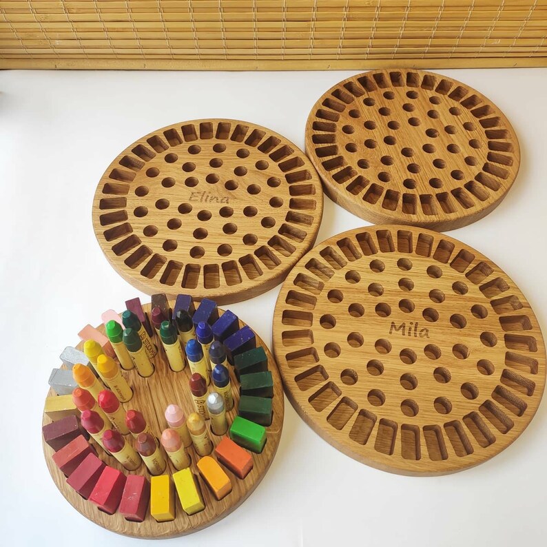 Stockmar crayon holder for sticks and blocks, waldorf crayon holder, gift for kids, desk organizer holder without crayons gifts organization image 12