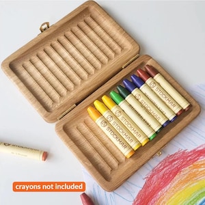Stockmar crayon case holder for 12 sticks Waldorf crayon holder gift for kids pencil case box wooden holder Montessori without crayons