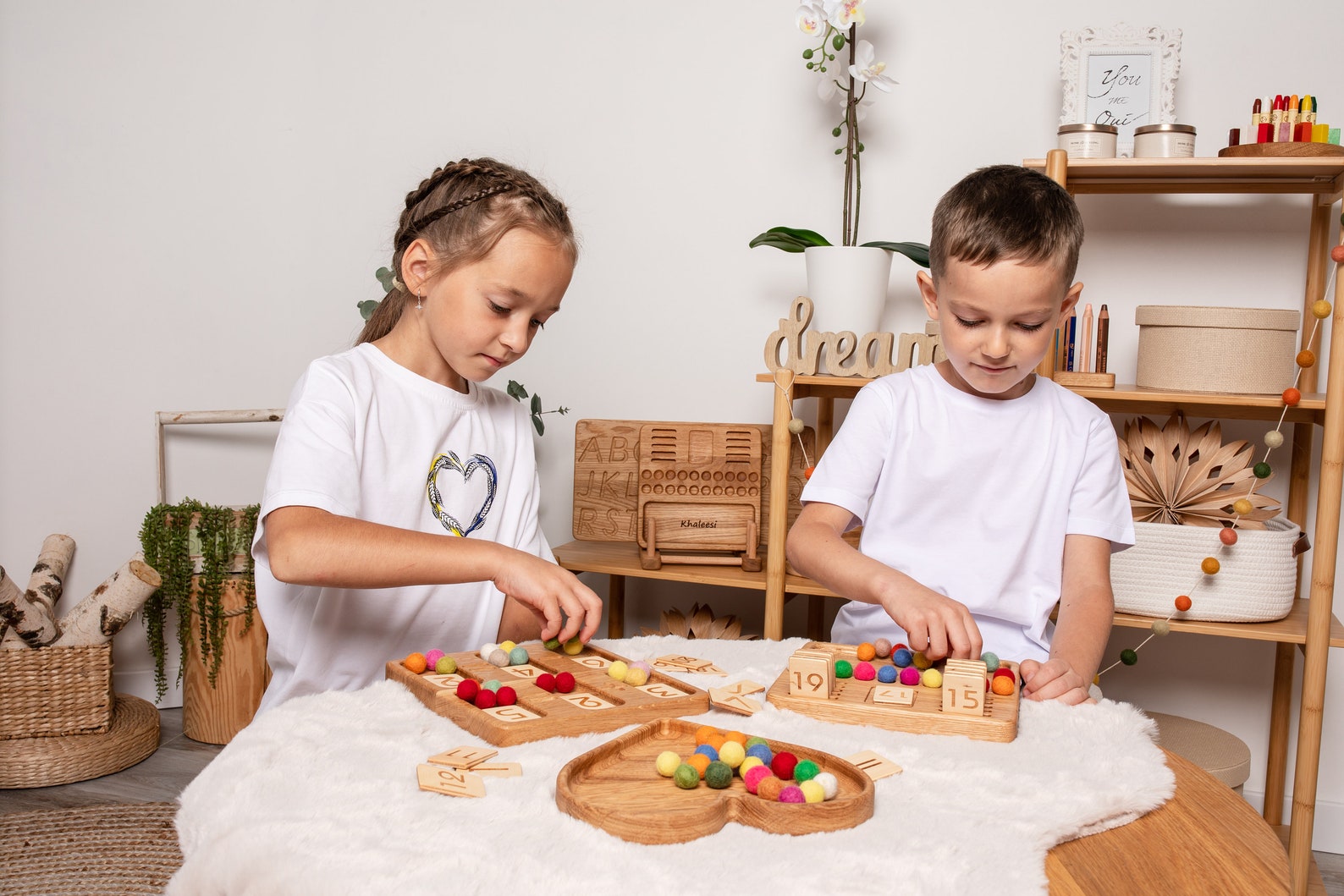 Montessori Math Reversible Board With Number Cards 1-20 Preschool ...