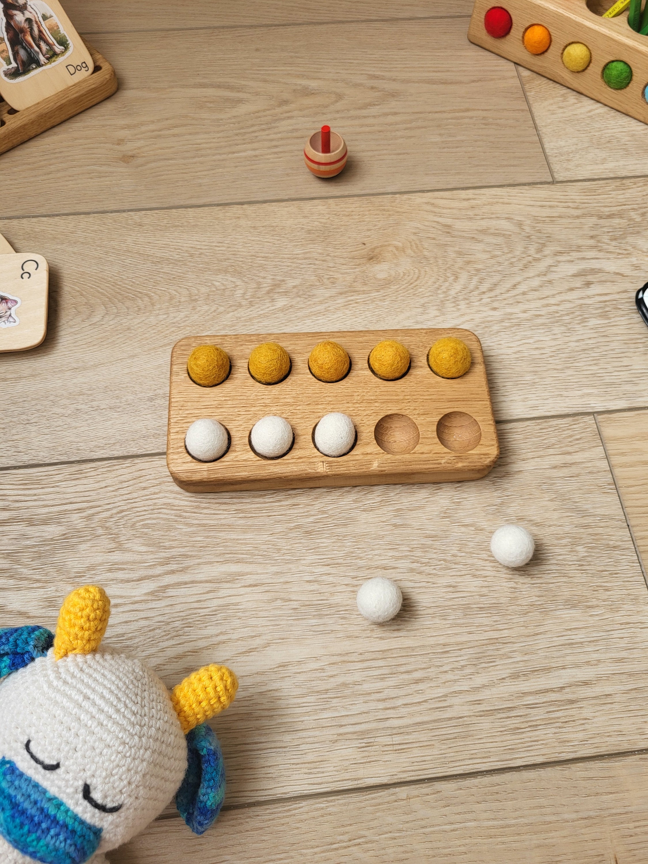 Montessori Oak Ten Frame Board: Math Manipulative for Counting ...
