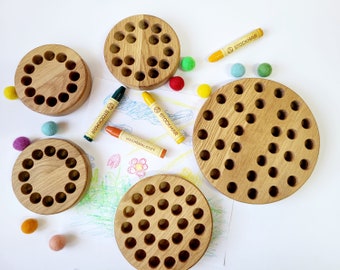 Stockmar crayon holder for sticks desk organization Waldorf kindergaten crayon holder gift for kids wooden holder without crayons