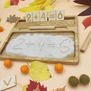 Montessori-Sandschreibtablett mit Zahlenkarten, Homeschool-Lernmaterialien, Sandschreiben, pädagogisches Geburtstagsgeschenk für Kinder, Lehrergeschenk