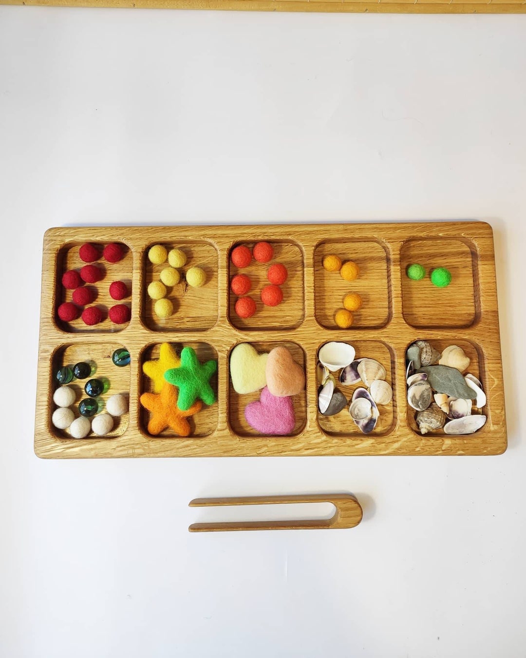Montessori Sorting Tray Educational Materials Sort Wood Tray Waldorf ...