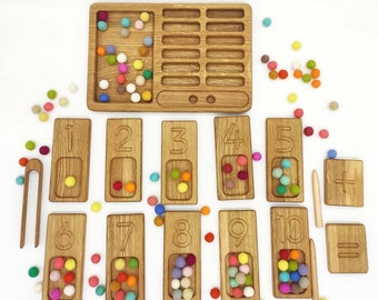 Gift for kids reversible number trays counting writing learning numbers recognition homeschool  teacher kindergarten gift