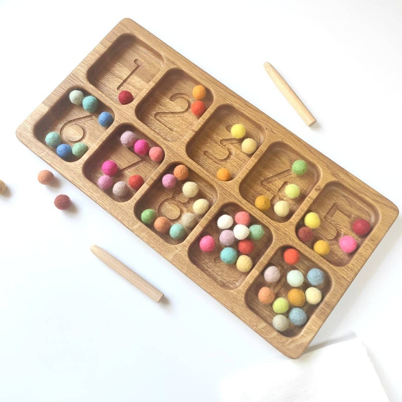 Montessori Sorting Tray With 10 Sections and Numbers Gifts Etsy