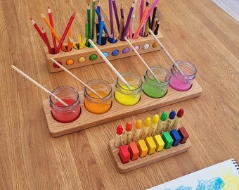 Gift box for young artists paint jar holder pencil pen crayon holder birthday kids gift desk organizer craft art supplies teacher school