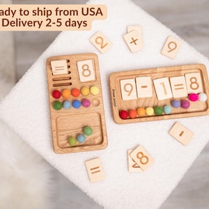 Kids gift Montessori math board educational toy homeschool supplies counting activities addition subtraction learning teacher gift