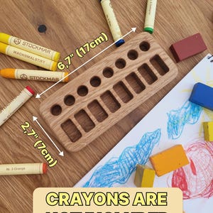 Stockmar crayon holder for sticks blocks Waldorf crayon holder gift for kids desk organizer wooden stiftehalter homeschool WITHOUT CRAYONS image 13