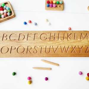 Letters leren, Alfabet overtrekbord lange versie 5515 cm, homeschool, montessori materialen, leren en school, cadeau voor kinderen Uppercase letters