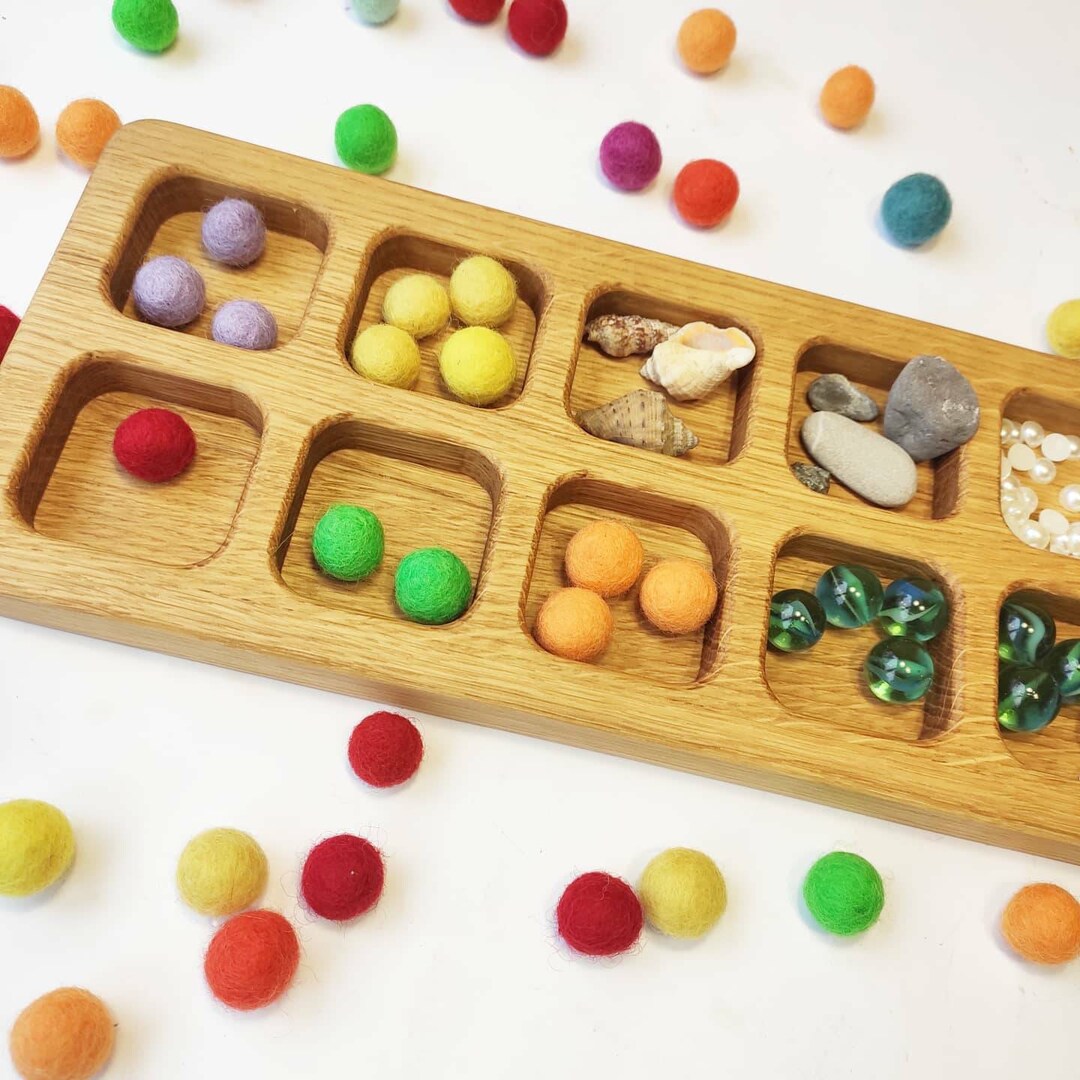 Montessori Sorting Tray With 10 Sections, Small Version, Homeschool