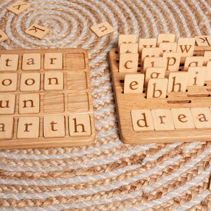Juego de letras del alfabeto Educativo Aprendizaje preescolar Educación Montessori Aprender a leer Ortografía Fonética Educación en casa Reconocimiento de letras