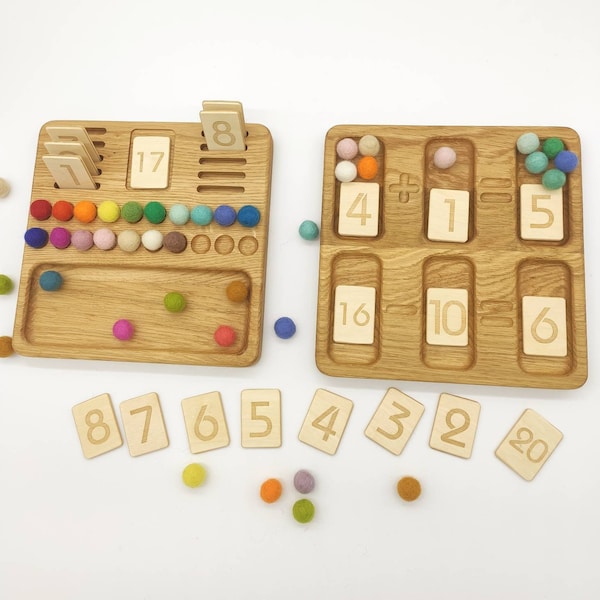 Regalo personalizzato per bambini Lavagna matematica reversibile Montessori 1-20 numeri di apprendimento contando i materiali prescolari homeschool regalo per bambino