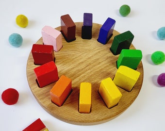 Waldorf crayon wooden holder Stockmar blocks art supplies birthday teacher gift for kids desk organizer Montessori classroom For ages 4+
