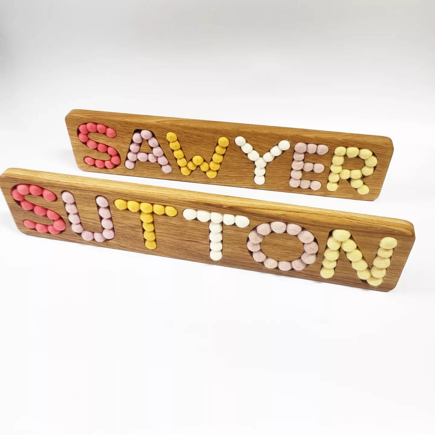 Wooden Name Board With Felt Balls Personalized Gift for Kids Etsy