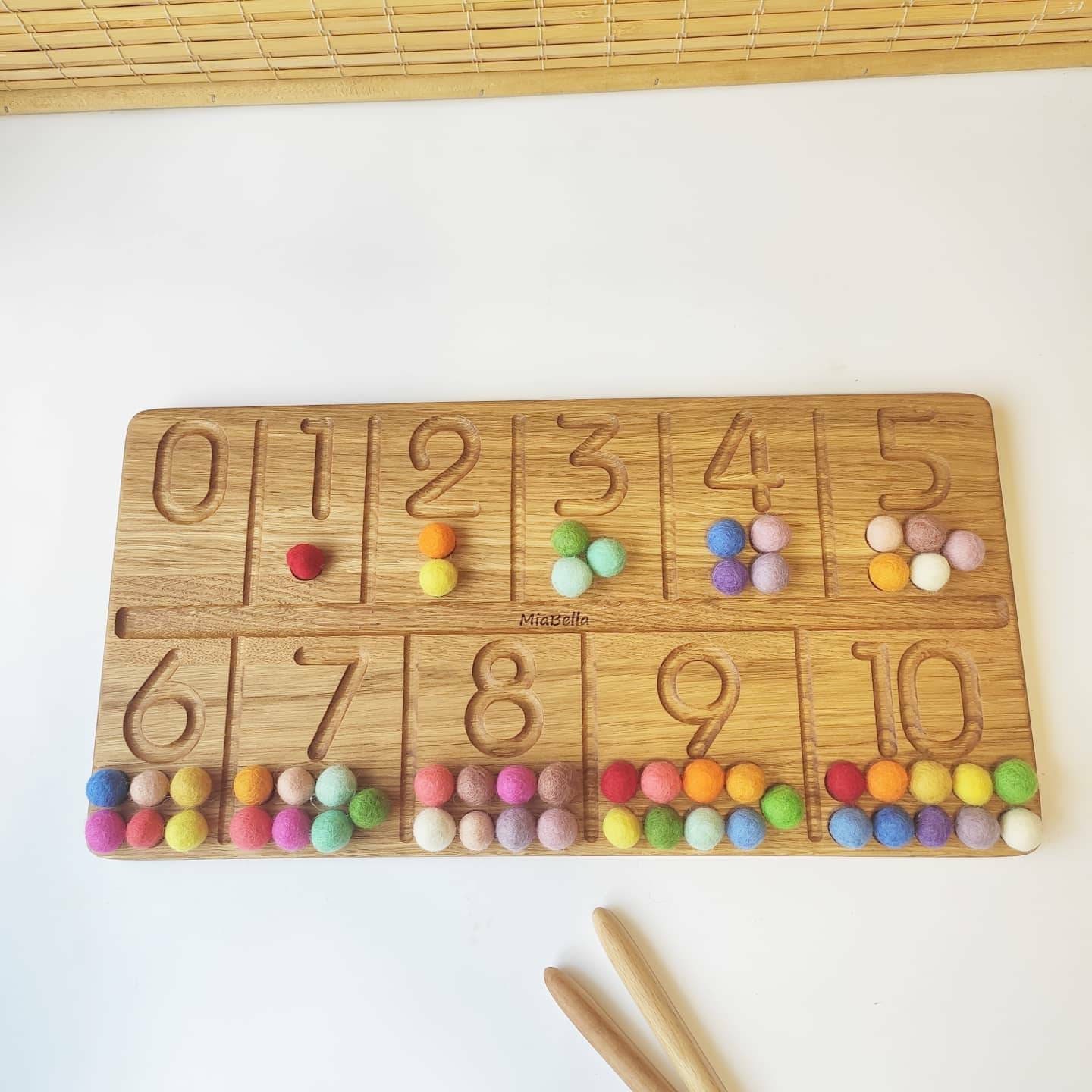 Number Tracing Board Montessori Wooden Toys gift for kids Etsy