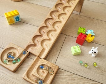 Marble Run Track WIND Marble Race Wooden Maze Board Ball Run
