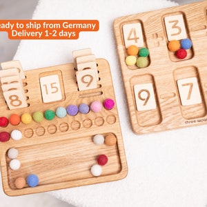 Cadeau d'anniversaire de maths Montessori pour les enfants Tableau de mathématiques avec cartes numériques 1-20 préscolaire école à la maison apprentissage professeur de mathématiques à l'école retour à l'école