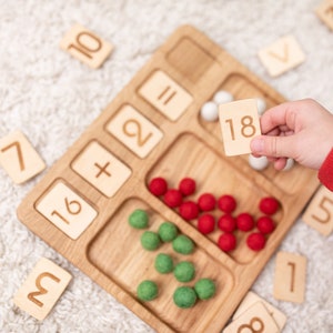 Montessori math board kids gift learning numbers homeschool preschool addition subtraction educational teacher resources counting