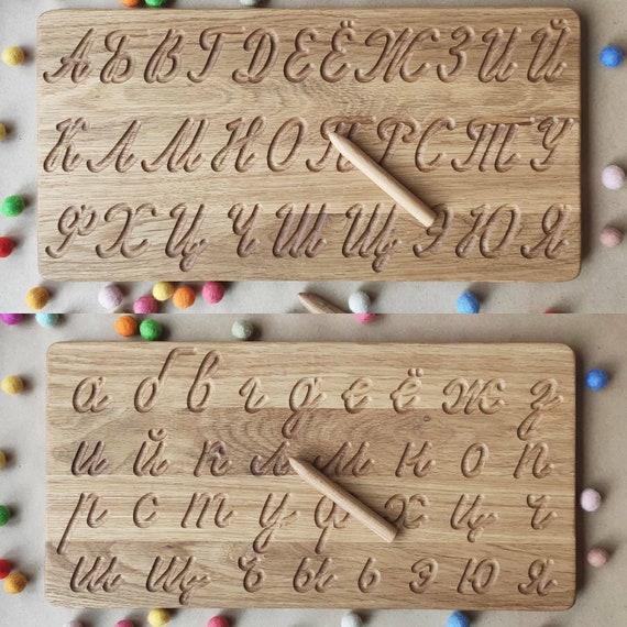 Wooden Wooden Alphabet Tracing Board Writing Tools with Pencil