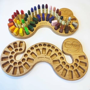 Waldorf crayon holder Stockmar block stick holder caterpillar crayon holder gift for kids Waldorf school art stockmar crayon holder
