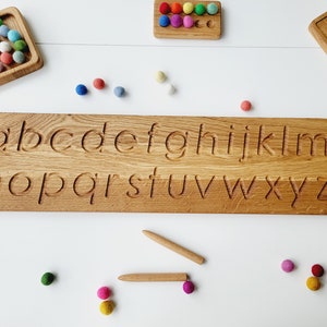 Letters leren, Alfabet overtrekbord lange versie 5515 cm, homeschool, montessori materialen, leren en school, cadeau voor kinderen Lowercase letters