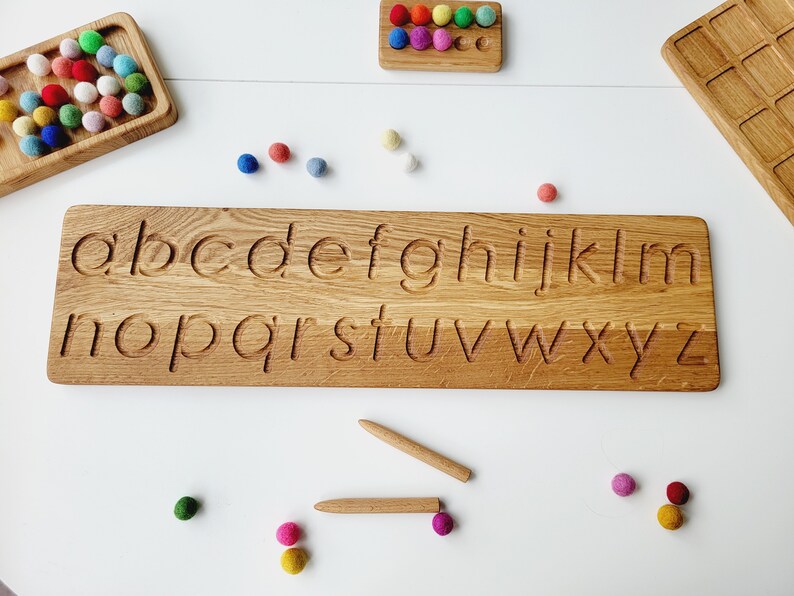 Letters leren, Alfabet overtrekbord lange versie 5515 cm, homeschool, montessori materialen, leren en school, cadeau voor kinderen Lowercase letters