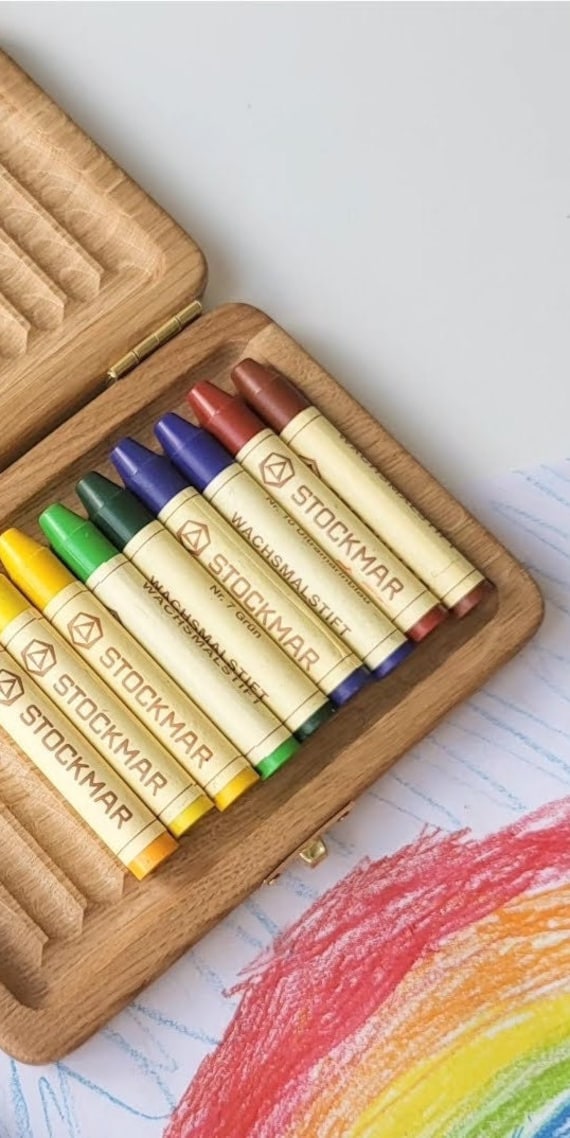 Stockmar Rectangular Crayon Holder for 12 Sticks Desk Organization