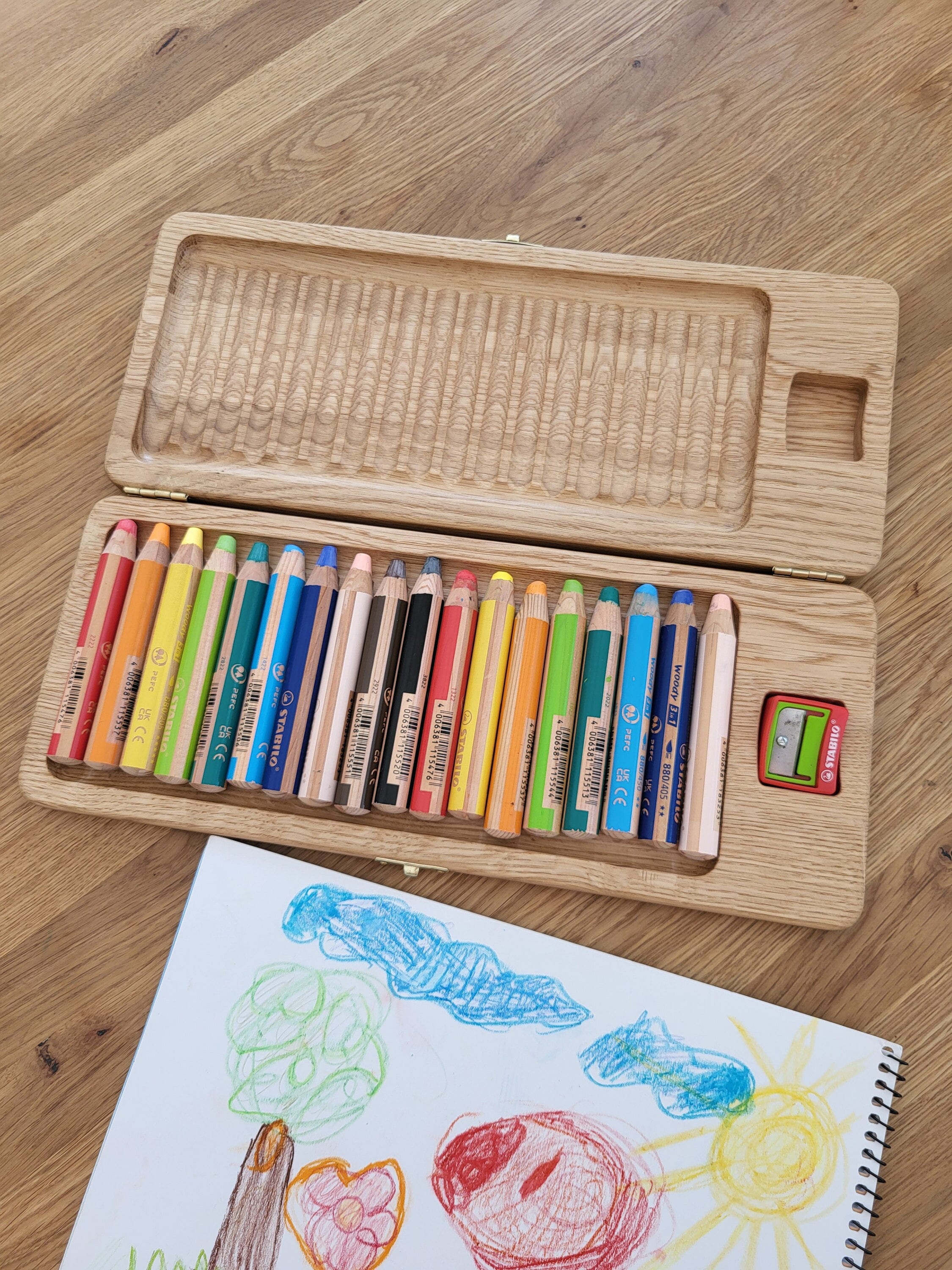 Stylish Stabilo Pencil Case for Pencils Woody 3 in 1 With Built-in