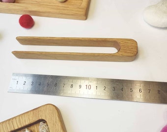 4 Pinzette In Legno Per Bambini - 18cm, Per Motricità Fine, Gioco Educativo - Foto 4