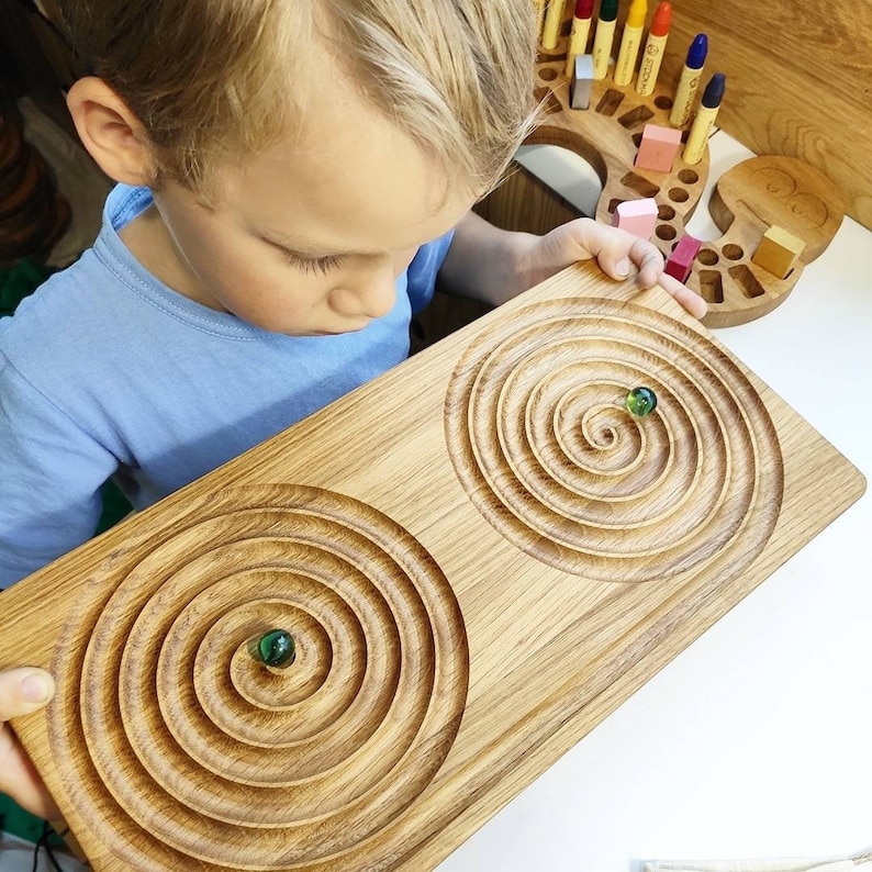 Montessori prewriting tracing Interhemisphere board Learning homeschool preschool fine motor skills hand eye coordination sensory tactile image 2