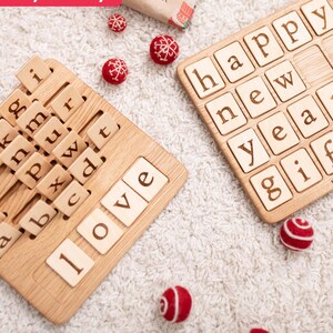 Tablero de alfabeto reversible Montessori + tarjetas de letras, recurso educativo para el aprendizaje de letras, regalo para niños, aula Montessori