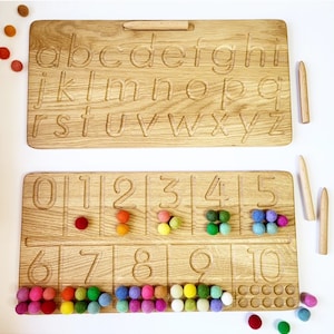 Birthday Gift set for kids Montessori number tracing board and alphabet board preschool learning numbersletters counting teaching resource