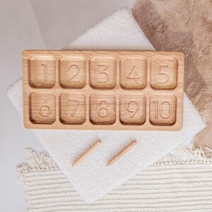 Montessori sorting tray with numbers toddler activities child gift for kids Montessori learning counting handmade unique math teacher gift