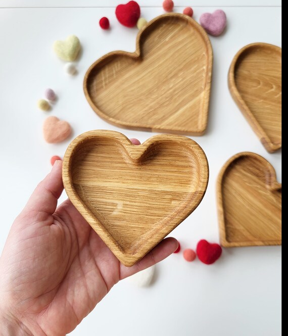 Wood Heart Shaped Tray