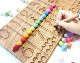 Montessori Number tracing board homeschool educational resource learning numbers counting gift handwriting For ages 4 +