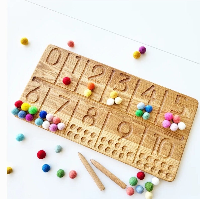Gift for kids Montessori number tracing board homeschool education Number tracing tool Handwriting Numeracy Classroom For ages 4+ image 3