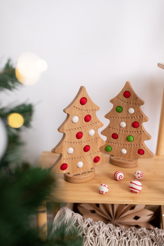 Cadeau de Noël Puzzle en bois Décorer larbre de Noël Ornement Cadeau pour  bébé Enfants Cadeau Jeu Montessori Waldorf Enfants Cadeau Décor Enfant Noël  -  France