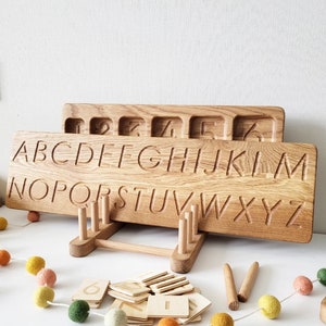 Letters leren, Alfabet overtrekbord lange versie 5515 cm, homeschool, montessori materialen, leren en school, cadeau voor kinderen afbeelding 2