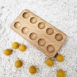 Montessori Wooden 10 Ten Board Ten Frame Oak Double-sided Math ...