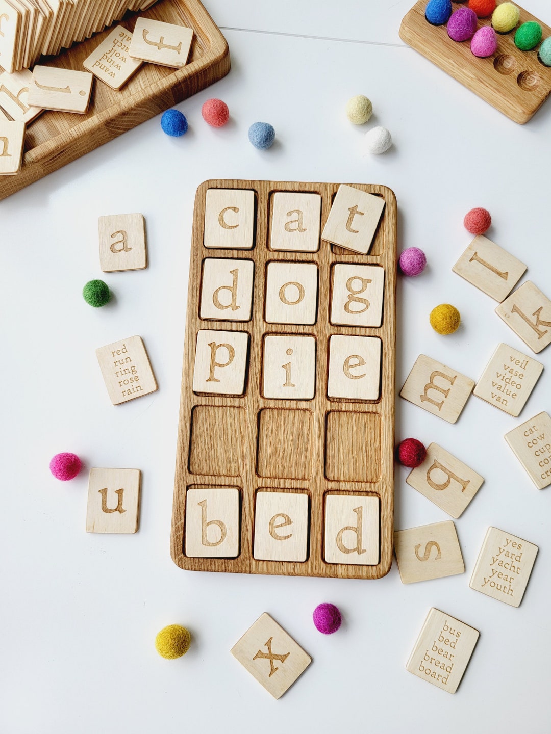 Montessori Alphabet Wooden Board Gift for Kids Homeschool Toddler ...