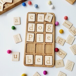 Tablero de madera con alfabeto Montessori, regalo para niños, educación en casa, actividades para niños pequeños, reconocimiento de letras, aprendizaje preescolar, terapia del habla