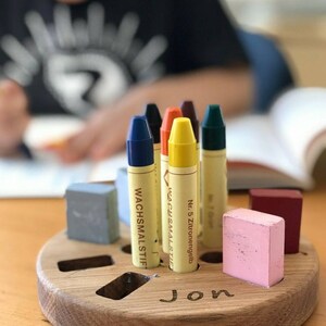 Stockmar crayon holder for sticks and blocks, waldorf crayon holder, gift for kids, desk organizer holder without crayons gifts organization image 13