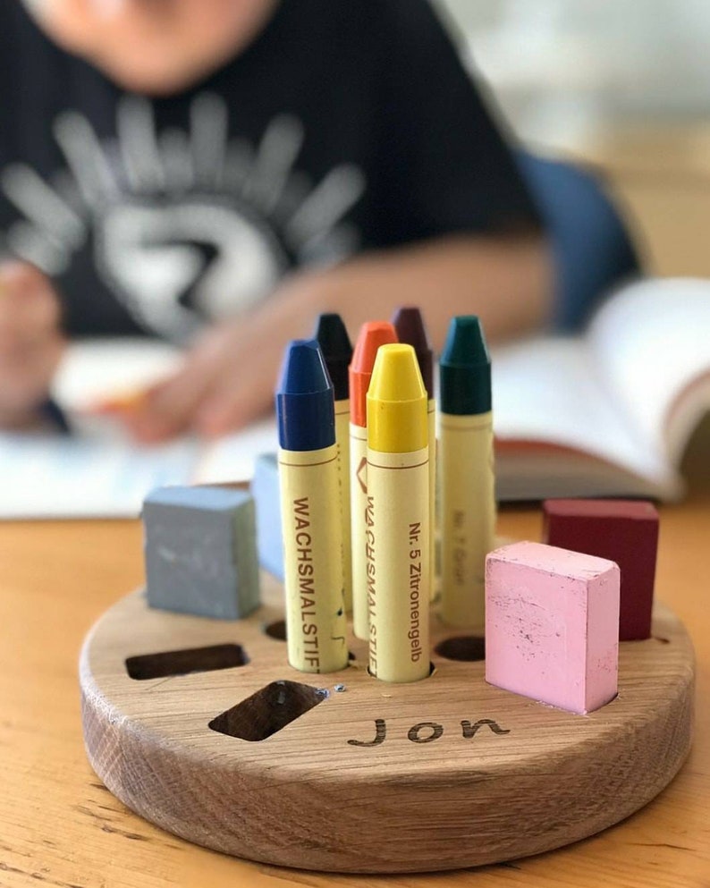 Stockmar crayon holder for sticks and blocks, waldorf crayon holder, gift for kids, desk organizer holder without crayons gifts organization image 13